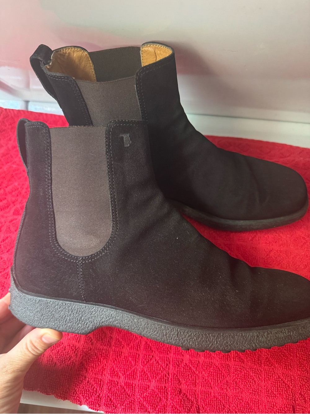 Tod's Black Suede Chelsea Boots